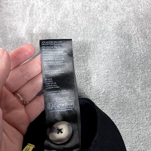 Maeve Anthropologie The Colette Pants Women's 25P Linen Stretch Wide Leg Black - Picture 10 of 10